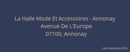 La Halle Mode Et Accessoires - Annonay