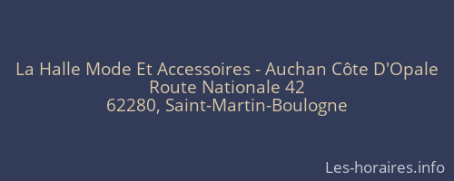 La Halle Mode Et Accessoires - Auchan Côte D'Opale