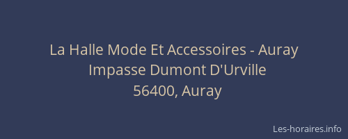 La Halle Mode Et Accessoires - Auray