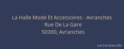 La Halle Mode Et Accessoires - Avranches