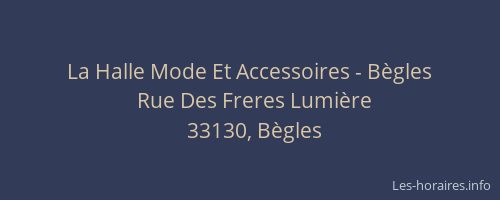 La Halle Mode Et Accessoires - Bègles