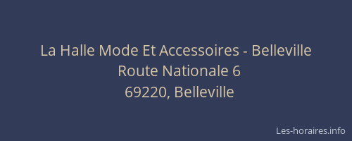 La Halle Mode Et Accessoires - Belleville