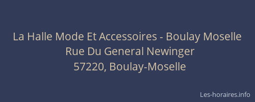 La Halle Mode Et Accessoires - Boulay Moselle