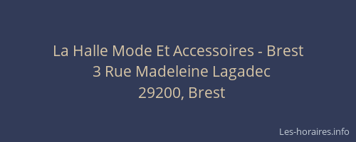 La Halle Mode Et Accessoires - Brest