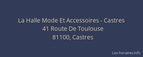 La Halle Mode Et Accessoires - Castres