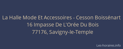 La Halle Mode Et Accessoires - Cesson Boissénart