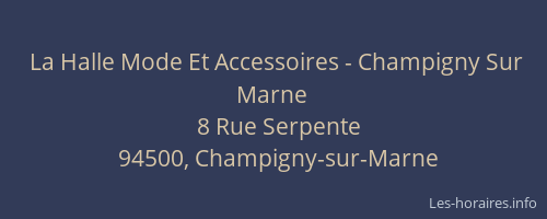 La Halle Mode Et Accessoires - Champigny Sur Marne