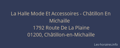 La Halle Mode Et Accessoires - Châtillon En Michaille