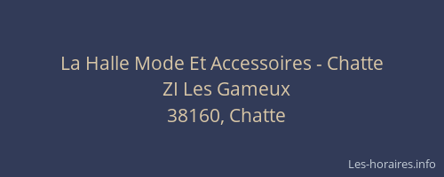 La Halle Mode Et Accessoires - Chatte