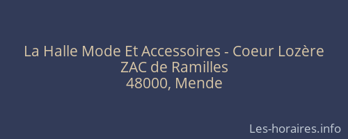 La Halle Mode Et Accessoires - Coeur Lozère