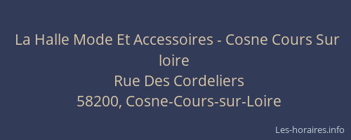 La Halle Mode Et Accessoires - Cosne Cours Sur loire