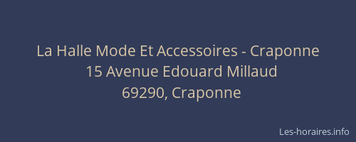La Halle Mode Et Accessoires - Craponne