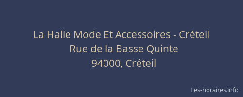 La Halle Mode Et Accessoires - Cr&eacute;teil