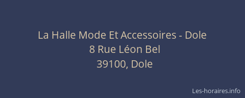 La Halle Mode Et Accessoires - Dole