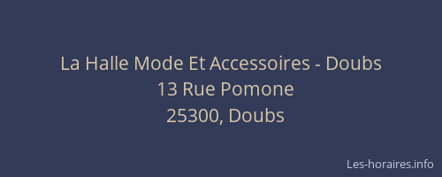 La Halle Mode Et Accessoires - Doubs