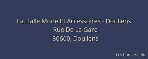 La Halle Mode Et Accessoires - Doullens