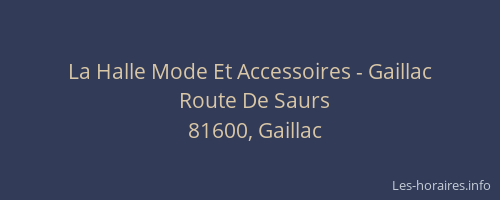 La Halle Mode Et Accessoires - Gaillac