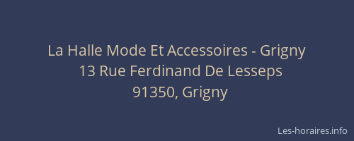 La Halle Mode Et Accessoires - Grigny