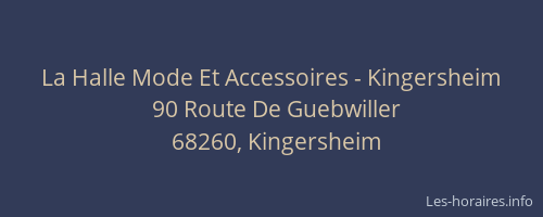 La Halle Mode Et Accessoires - Kingersheim