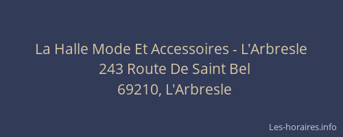La Halle Mode Et Accessoires - L'Arbresle