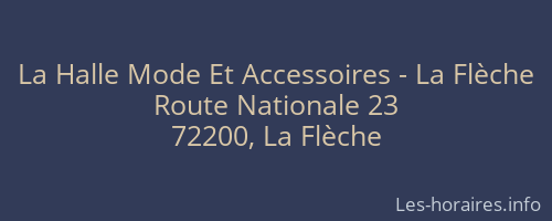 La Halle Mode Et Accessoires - La Flèche