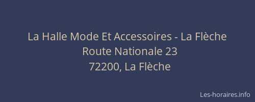 La Halle Mode Et Accessoires - La Flèche