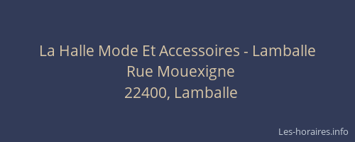 La Halle Mode Et Accessoires - Lamballe