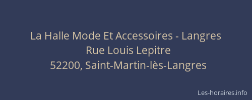 La Halle Mode Et Accessoires - Langres