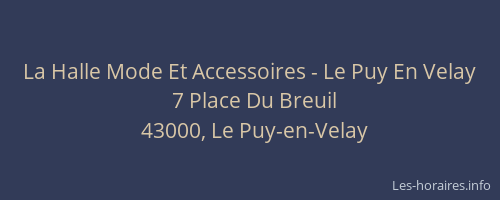 La Halle Mode Et Accessoires - Le Puy En Velay