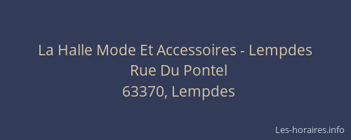 La Halle Mode Et Accessoires - Lempdes