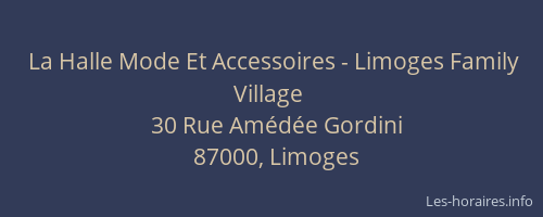 La Halle Mode Et Accessoires - Limoges Family Village