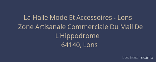 La Halle Mode Et Accessoires - Lons