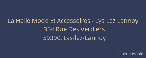 La Halle Mode Et Accessoires - Lys Lez Lannoy