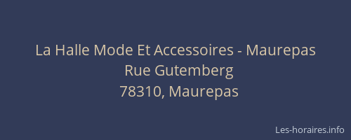 La Halle Mode Et Accessoires - Maurepas