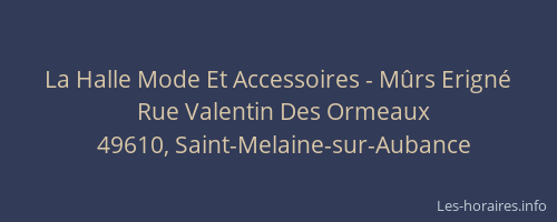 La Halle Mode Et Accessoires - Mûrs Erigné