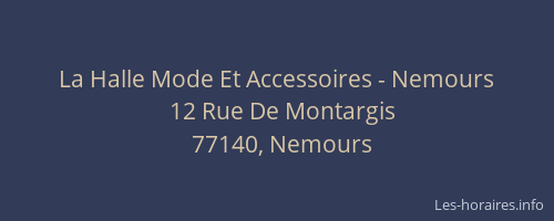 La Halle Mode Et Accessoires - Nemours