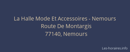 La Halle Mode Et Accessoires - Nemours
