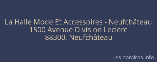 La Halle Mode Et Accessoires - Neufchâteau
