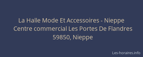 La Halle Mode Et Accessoires - Nieppe