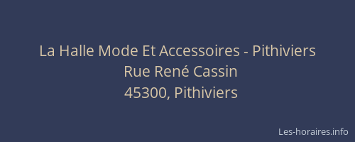 La Halle Mode Et Accessoires - Pithiviers