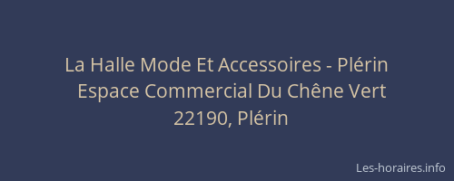 La Halle Mode Et Accessoires - Pl&eacute;rin