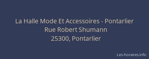 La Halle Mode Et Accessoires - Pontarlier