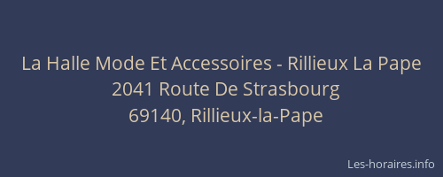 La Halle Mode Et Accessoires - Rillieux La Pape