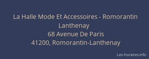 La Halle Mode Et Accessoires - Romorantin Lanthenay