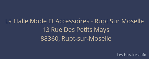 La Halle Mode Et Accessoires - Rupt Sur Moselle