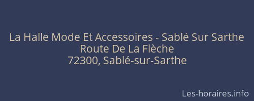 La Halle Mode Et Accessoires - Sablé Sur Sarthe