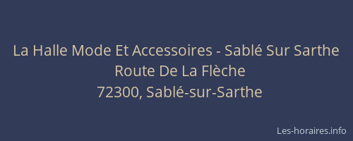 La Halle Mode Et Accessoires - Sablé Sur Sarthe