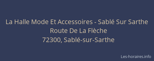 La Halle Mode Et Accessoires - Sabl&eacute; Sur Sarthe
