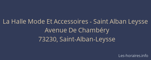 La Halle Mode Et Accessoires - Saint Alban Leysse