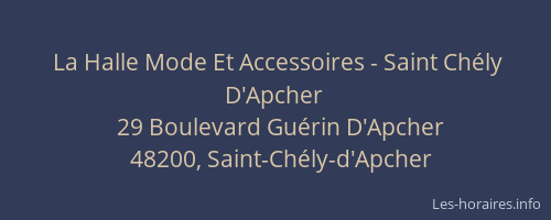 La Halle Mode Et Accessoires - Saint Chély D'Apcher
